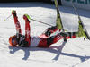 Second placed Ivica Kostelic of Croatia celebrating in finish of second run of men slalom World Cup race in Zagreb, Croatia. Slalom race of Men FIS Alpine skiing World Cup was held in Zagreb, Croatia, on 17th of February 2008.
