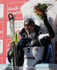 Winner Mario Matt of Austria in throne after winning men slalom World Cup race in Zagreb, Croatia. Slalom race of Men FIS Alpine skiing World Cup was held in Zagreb, Croatia, on 17th of February 2008.
