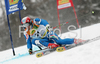Alberto Schieppati of Italy skiing in first run of men giant slalom World Cup race in Kranjska Gora, Slovenia. Giant slalom race of Men FIS Alpine skiing World Cup was held in Kranjska Gora, Slovenia, on 8th of March 2008.
