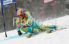 Ales Gorza of Slovenia skiing in first run of men giant slalom World Cup race in Kranjska Gora, Slovenia. Giant slalom race of Men FIS Alpine skiing World Cup was held in Kranjska Gora, Slovenia, on 8th of March 2008.
