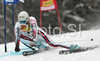 Steve Missillier of France skiing in first run of men giant slalom World Cup race in Kranjska Gora, Slovenia. Giant slalom race of Men FIS Alpine skiing World Cup was held in Kranjska Gora, Slovenia, on 8th of March 2008.
