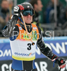 Winner Ted Ligety of USA reacts in finish of men giant slalom World Cup race in Kranjska Gora, Slovenia. Giant slalom race of Men FIS Alpine skiing World Cup was held in Kranjska Gora, Slovenia, on 8th of March 2008.
