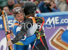 Winner Ted Ligety of USA (R) accepting congratulations from third placed Massimiliano Blardone of Italy (L) finish of men giant slalom World Cup race in Kranjska Gora, Slovenia. Giant slalom race of Men FIS Alpine skiing World Cup was held in Kranjska Gora, Slovenia, on 8th of March 2008.
