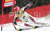 9th placed Cyprien Richard of France skiing in second run of men giant slalom World Cup race in Kranjska Gora, Slovenia. Giant slalom race of Men FIS Alpine skiing World Cup was held in Kranjska Gora, Slovenia, on 8th of March 2008.
