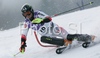 Second placed after first run, Reinfried Herbst of Austria  skiing in first run of men slalom World Cup race in Kranjska Gora, Slovenia. Slalom race of Men FIS Alpine skiing World Cup was held in Kranjska Gora, Slovenia, on 9th of March 2008.
