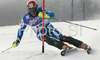 Cristian Deville of Italy  skiing in first run of men slalom World Cup race in Kranjska Gora, Slovenia. Slalom race of Men FIS Alpine skiing World Cup was held in Kranjska Gora, Slovenia, on 9th of March 2008.
