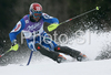8th placed Cristian Deville of Italy  skiing in second run of men slalom World Cup race in Kranjska Gora, Slovenia. Slalom race of Men FIS Alpine skiing World Cup was held in Kranjska Gora, Slovenia, on 9th of March 2008.
