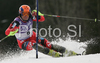 Second placed Ivica Kostelic of Croatia  skiing in second run of men slalom World Cup race in Kranjska Gora, Slovenia. Slalom race of Men FIS Alpine skiing World Cup was held in Kranjska Gora, Slovenia, on 9th of March 2008.
