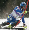 Winner Manfred Moelgg of Italy  skiing in second run of men slalom World Cup race in Kranjska Gora, Slovenia. Slalom race of Men FIS Alpine skiing World Cup was held in Kranjska Gora, Slovenia, on 9th of March 2008.
