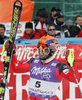 Second placed Ivica Kostelic of Croatia  reacts in finish of second run of men slalom World Cup race in Kranjska Gora, Slovenia. Slalom race of Men FIS Alpine skiing World Cup was held in Kranjska Gora, Slovenia, on 9th of March 2008.
