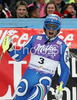 Winner Manfred Moelgg of Italy celebrates his victory in men slalom World Cup race in Kranjska Gora, Slovenia. Slalom race of Men FIS Alpine skiing World Cup was held in Kranjska Gora, Slovenia, on 9th of March 2008.
