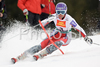 Sarka Zahrobska of Czech Republic clears a gate on her way to place third in the womens alpine ski World Cup  finals slalom race in Bormio, Italy, Friday, March 14, 2008.
