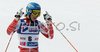 Leading after first run Tanja Poutiainen of Finland reacts in finish of first run of Women giant slalom Audi FIS Ski World Cup 2008-09 opening race. First race of Women Audi FIS Ski World Cup season 2008-09 was held on Saturday, 25th of October 2008 in Soelden, Austria.
