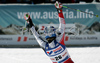 Third placed Andrea Fischbacher of Austria reacts in finish of second run of Women giant slalom Audi FIS Ski World Cup 2008-09 opening race. First race of Women Audi FIS Ski World Cup season 2008-09 was held on Saturday, 25th of October 2008 in Soelden, Austria.
