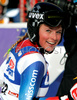 Lara Gut of Switzerland reacts in finish of first run of Women giant slalom Audi FIS Ski World Cup 2008-09 opening race. First race of Women Audi FIS Ski World Cup season 2008-09 was held on Saturday, 25th of October 2008 in Soelden, Austria.
