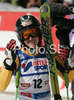 Kathrin Hoelzl of Germany reacts in finish of second run of Women giant slalom Audi FIS Ski World Cup 2008-09 opening race. First race of Women Audi FIS Ski World Cup season 2008-09 was held on Saturday, 25th of October 2008 in Soelden, Austria.
