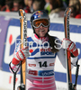 Lindsey Vonn of USA reacts in finish of second run of Women giant slalom Audi FIS Ski World Cup 2008-09 opening race. First race of Women Audi FIS Ski World Cup season 2008-09 was held on Saturday, 25th of October 2008 in Soelden, Austria.
