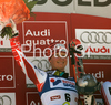 Second placed Tanja Poutiainen of Finland celebrates her medal won in Women giant slalom Audi FIS Ski World Cup 2008-09 opening race. First race of Women Audi FIS Ski World Cup season 2008-09 was held on Saturday, 25th of October 2008 in Soelden, Austria.
