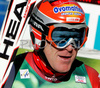 Didier Cuche of Switzerland reacts in finish of second run of Men giant slalom Audi FIS Ski World Cup 2008-09 opening race. First race of Men Audi FIS Ski World Cup season 2008-09 was held on Sunday, 26th of October 2008 in Soelden, Austria.

