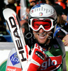 Marco Buechel of Liechtenstein reacts in finish of second run of Men giant slalom Audi FIS Ski World Cup 2008-09 opening race. First race of Men Audi FIS Ski World Cup season 2008-09 was held on Sunday, 26th of October 2008 in Soelden, Austria.
