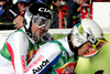 Gauthier De Tessieres of France, Raphael Burtin of France reacts in finish of second run of Men giant slalom Audi FIS Ski World Cup 2008-09 opening race. First race of Men Audi FIS Ski World Cup season 2008-09 was held on Sunday, 26th of October 2008 in Soelden, Austria.
