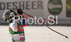 Thomas Fanara of France reacts in finish of second run of Men giant slalom Audi FIS Ski World Cup 2008-09 opening race. First race of Men Audi FIS Ski World Cup season 2008-09 was held on Sunday, 26th of October 2008 in Soelden, Austria.
