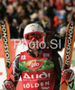 Third placed Ted Ligety of USA reacts in finish of second run of Men giant slalom Audi FIS Ski World Cup 2008-09 opening race. First race of Men Audi FIS Ski World Cup season 2008-09 was held on Sunday, 26th of October 2008 in Soelden, Austria.

