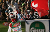Second placed Didier Cuche of Switzerland reacts in finish of second run of Men giant slalom Audi FIS Ski World Cup 2008-09 opening race. First race of Men Audi FIS Ski World Cup season 2008-09 was held on Sunday, 26th of October 2008 in Soelden, Austria.
