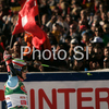 Winner Daniel Albrecht of Switzerland reacts in finish of second run of Men giant slalom Audi FIS Ski World Cup 2008-09 opening race. First race of Men Audi FIS Ski World Cup season 2008-09 was held on Sunday, 26th of October 2008 in Soelden, Austria.
