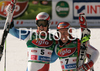 Winner Daniel Albrecht of Switzerland (L), second placed Didier Cuche of Switzerland (R) celebrate their medals won in Men giant slalom Audi FIS Ski World Cup 2008-09 opening race. First race of Men Audi FIS Ski World Cup season 2008-09 was held on Sunday, 26th of October 2008 in Soelden, Austria.
