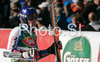 Jean-Baptiste Grange of France reacts in finish of second run of Men giant slalom Audi FIS Ski World Cup 2008-09 opening race. First race of Men Audi FIS Ski World Cup season 2008-09 was held on Sunday, 26th of October 2008 in Soelden, Austria.
