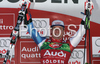 Winner Daniel Albrecht of Switzerland celebrates his medal won in Men giant slalom Audi FIS Ski World Cup 2008-09 opening race. First race of Men Audi FIS Ski World Cup season 2008-09 was held on Sunday, 26th of October 2008 in Soelden, Austria.
