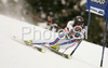 Sebastien Pichot of France skiing in first run of Alta Badia Men giant slalom race of Audi FIS Ski World Cup 2008-09. Giant slalom race of Men Audi FIS Ski World Cup 2008-09 was traditionally held on Gran Risa course in Alta Badia, Italy, on Sunday, 21st of December 2008.
