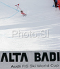 Marcus Sandell of Finland skiing in second run of Alta Badia Men giant slalom race of Audi FIS Ski World Cup 2008-09. Giant slalom race of Men Audi FIS Ski World Cup 2008-09 was traditionally held on Gran Risa course in Alta Badia, Italy, on Sunday, 21st of December 2008.

