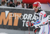 Cyprien Richard of France reacts in finish of second run of Alta Badia Men giant slalom race of Audi FIS Ski World Cup 2008-09. Giant slalom race of Men Audi FIS Ski World Cup 2008-09 was traditionally held on Gran Risa course in Alta Badia, Italy, on Sunday, 21st of December 2008.
