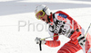 Marcus Sandell of Finland reacts in finish of second run of Alta Badia Men giant slalom race of Audi FIS Ski World Cup 2008-09. Giant slalom race of Men Audi FIS Ski World Cup 2008-09 was traditionally held on Gran Risa course in Alta Badia, Italy, on Sunday, 21st of December 2008.
