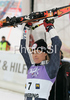 Second placed Manuela Moelgg of Italy celebrates her medals won in Semmering women giant slalom race of Audi FIS Ski World Cup 2008-09. Giant slalom race of Women Audi FIS Ski World Cup 2008-09 was held Semmering, Austria, on Sunday, 28th of December 2008.
