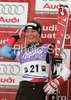 Third placed Lara Gut of Switzerland celebrates her medals won in Semmering women giant slalom race of Audi FIS Ski World Cup 2008-09. Giant slalom race of Women Audi FIS Ski World Cup 2008-09 was held Semmering, Austria, on Sunday, 28th of December 2008.
