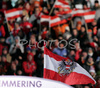 Spectators in finish of second run of Semmering women slalom race of Audi FIS Ski World Cup 2008-09. Slalom race of Women Audi FIS Ski World Cup 2008-09 was held Semmering, Austria, on Monday, 29th of December 2008.
