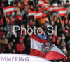Spectators in finish of second run of Semmering women slalom race of Audi FIS Ski World Cup 2008-09. Slalom race of Women Audi FIS Ski World Cup 2008-09 was held Semmering, Austria, on Monday, 29th of December 2008.
