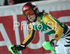 Kathrin Hoelzl of Germany reacts in finish of second run of Semmering women slalom race of Audi FIS Ski World Cup 2008-09. Slalom race of Women Audi FIS Ski World Cup 2008-09 was held Semmering, Austria, on Monday, 29th of December 2008.
