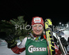 Second placed Tanja Poutiainen of Finland celebrates her medals won in Semmering women slalom race of Audi FIS Ski World Cup 2008-09. Slalom race of Women Audi FIS Ski World Cup 2008-09 was held Semmering, Austria, on Monday, 29th of December 2008.
