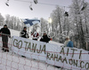 Finnish supporters during first run of Zagreb women slalom race of Audi FIS Ski World Cup 2008-09. Slalom race of Women Audi FIS Ski World Cup 2008-09 was held Zagreb, Croatia, on Sunday, 4th of January 2009.

