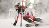 Sanni Leinonen of Finland skiing in first run of Zagreb women slalom race of Audi FIS Ski World Cup 2008-09. Slalom race of Women Audi FIS Ski World Cup 2008-09 was held Zagreb, Croatia, on Sunday, 4th of January 2009.
