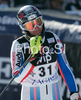 Florine De Leymarie of France reacts in finish of second run of Zagreb women slalom race of Audi FIS Ski World Cup 2008-09. Slalom race of Women Audi FIS Ski World Cup 2008-09 was held Zagreb, Croatia, on Sunday, 4th of January 2009.
