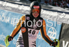Christina Geiger of Germany reacts in finish of second run of Zagreb women slalom race of Audi FIS Ski World Cup 2008-09. Slalom race of Women Audi FIS Ski World Cup 2008-09 was held Zagreb, Croatia, on Sunday, 4th of January 2009.
