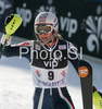 Ninth placed Manuela Moelgg of Italy reacts in finish of second run of Zagreb women slalom race of Audi FIS Ski World Cup 2008-09. Slalom race of Women Audi FIS Ski World Cup 2008-09 was held Zagreb, Croatia, on Sunday, 4th of January 2009.
