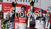 Winner Maria Riesch of Germany (M), second placed Nicole Gius of Italy (L) and third placed Sarka Zahrobska of Czech (R) celebrate their medals won in Zagreb women slalom race of Audi FIS Ski World Cup 2008-09. Slalom race of Women Audi FIS Ski World Cup 2008-09 was held Zagreb, Croatia, on Sunday, 4th of January 2009.
