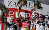 Winner Maria Riesch of Germany (M), second placed Nicole Gius of Italy (L) and third placed Sarka Zahrobska of Czech (R) celebrate their medals won in Zagreb women slalom race of Audi FIS Ski World Cup 2008-09. Slalom race of Women Audi FIS Ski World Cup 2008-09 was held Zagreb, Croatia, on Sunday, 4th of January 2009.

