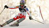 Third placed Sarka Zahrobska of Czech skiing in second run of Zagreb women slalom race of Audi FIS Ski World Cup 2008-09. Slalom race of Women Audi FIS Ski World Cup 2008-09 was held Zagreb, Croatia, on Sunday, 4th of January 2009.
